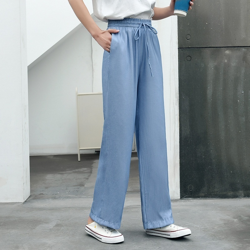 アイスシルクデニムワイドパンツ