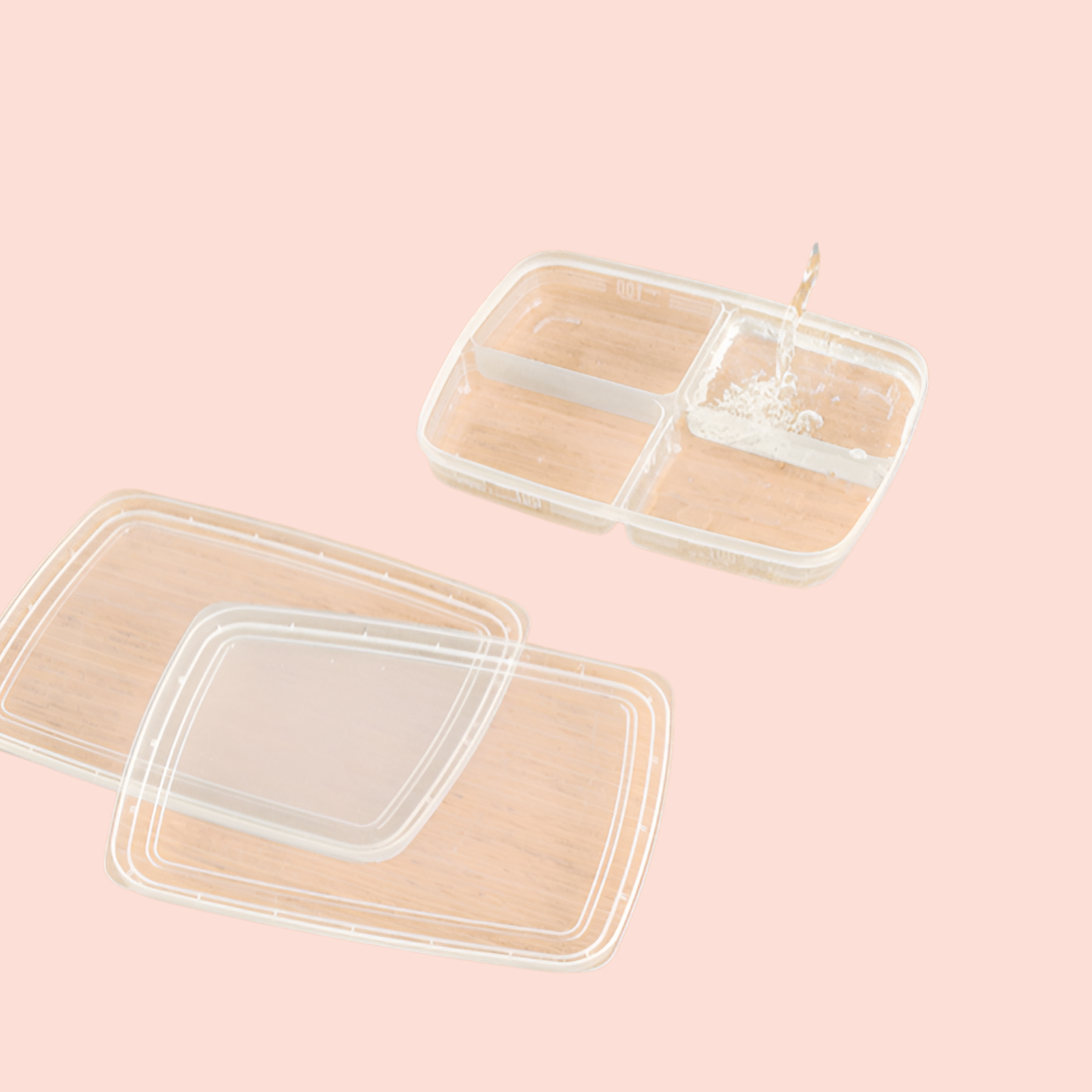 簡約透明收納盒 4格食品收納箱 冰箱冷凍肉蔬果分隔儲物盒