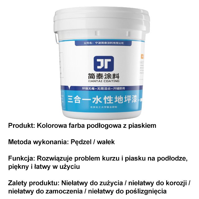 【0 formaldehydu】Wodna farba epoksydowa do podłóg