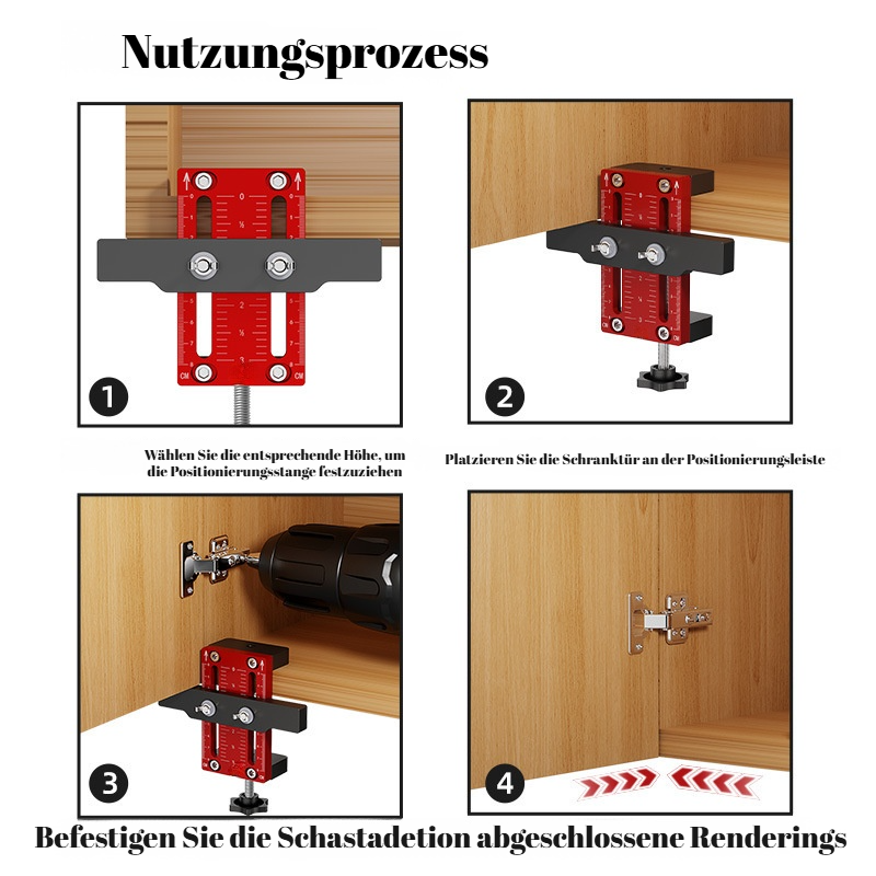 Präzisionsbohrwerkzeug SchranktürLocator aus Aluminiumlegierung Mess und Installationsbohrwerkzeug P