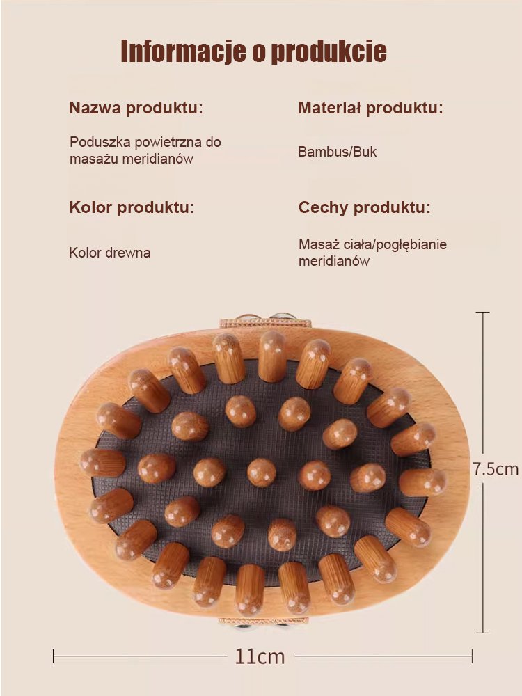 Poduszka powietrzna do masażu meridianów [z dołączonym olejkiem eterycznym rozgrzewającym]