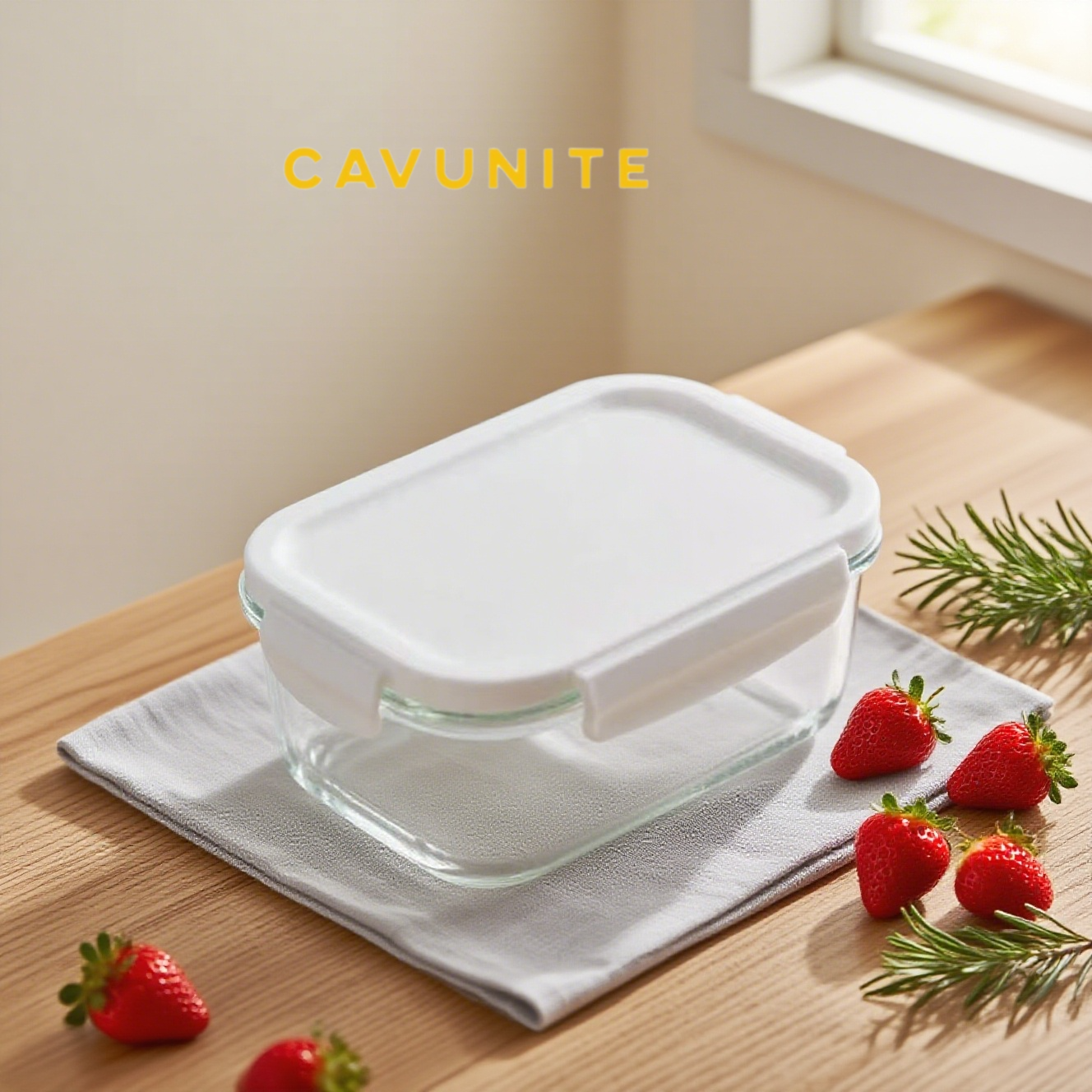 蓋付き長方形密閉収納ボックス