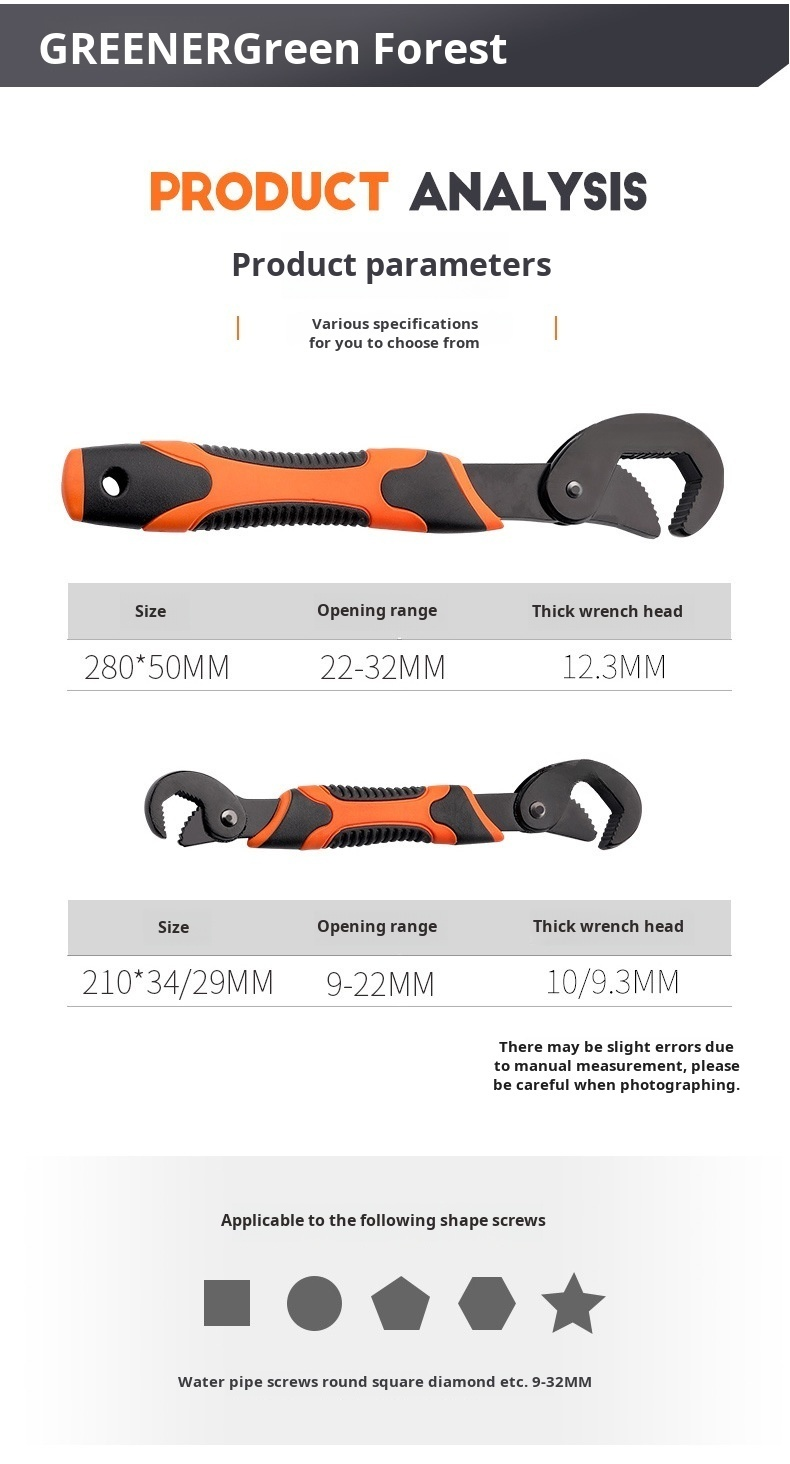 Universal wrench set used for automotive repairs