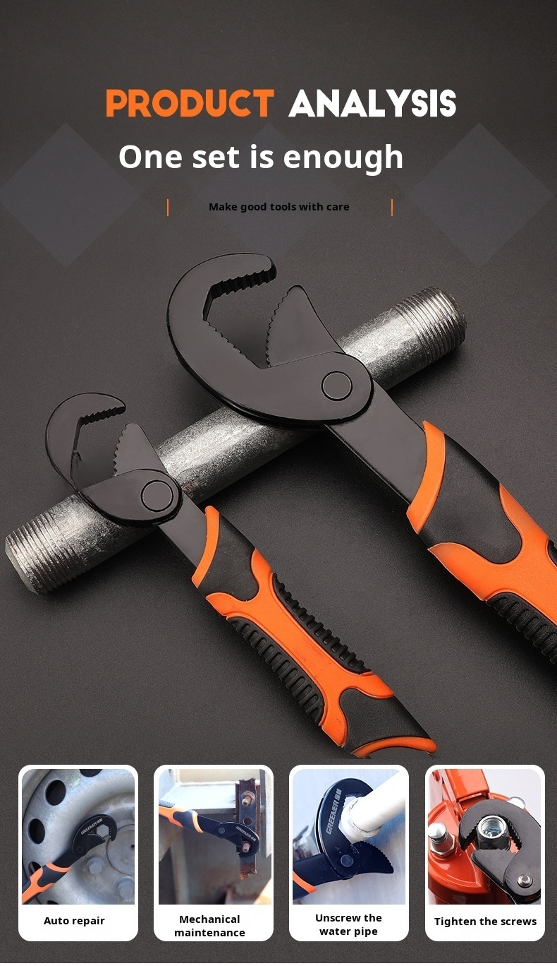 Set of adjustable wrenches displayed on workbench