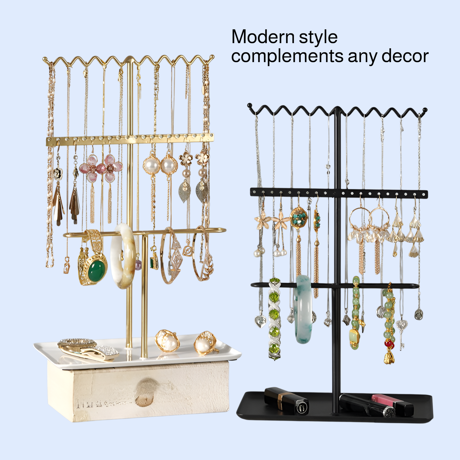 Creative Wave-Shaped Jewelry Display Stand for Multiple Accessories