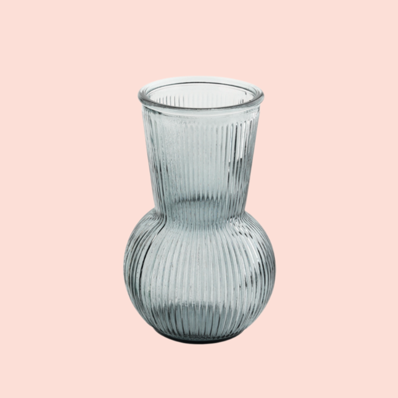 Nordic simple relief glass transparent small vase