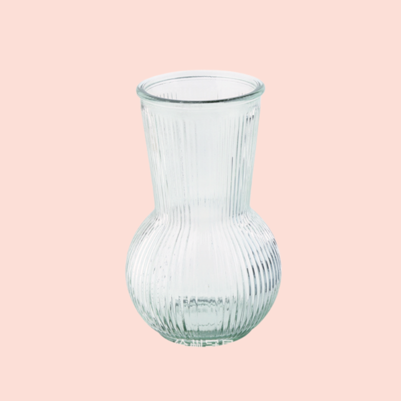 Nordic simple relief glass transparent small vase