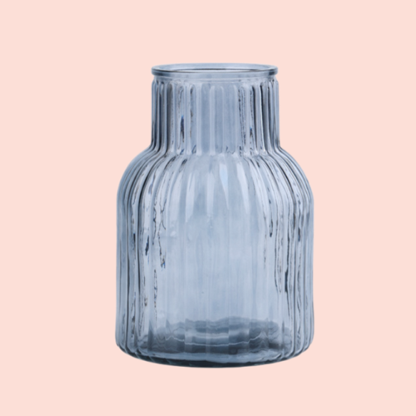 Nordic simple relief glass transparent small vase