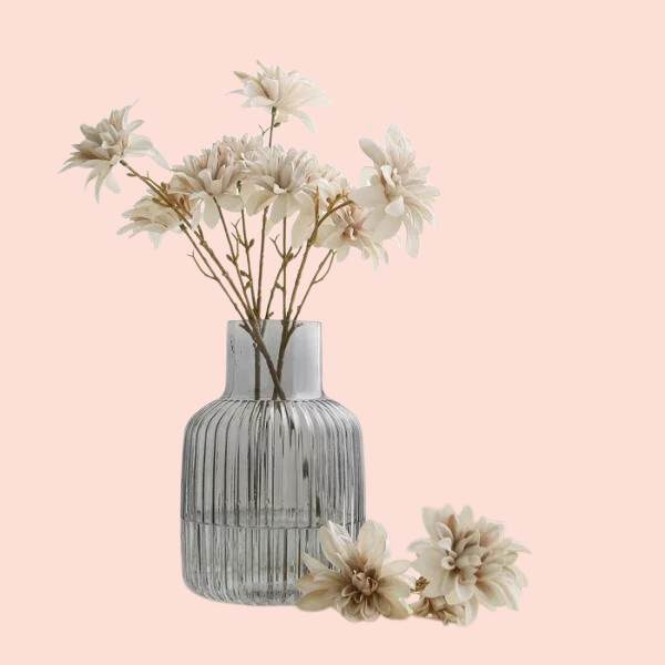 Nordic simple relief glass transparent small vase