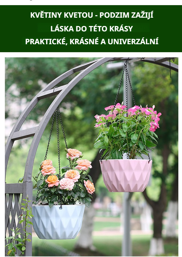 Automatický závěsný květináč s chytrým zavlažováním