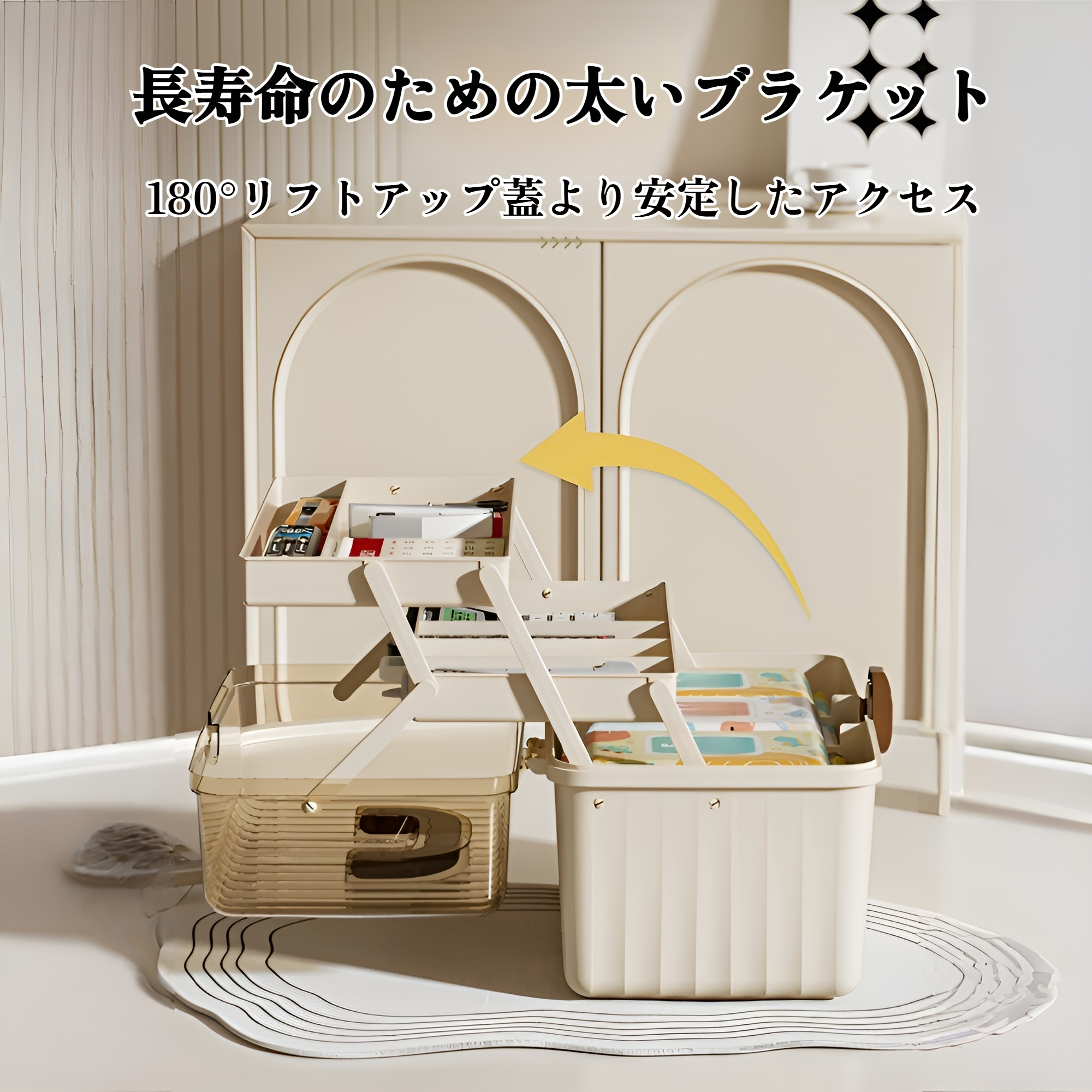 ポータブル多層ファミリーサイズの小型薬箱