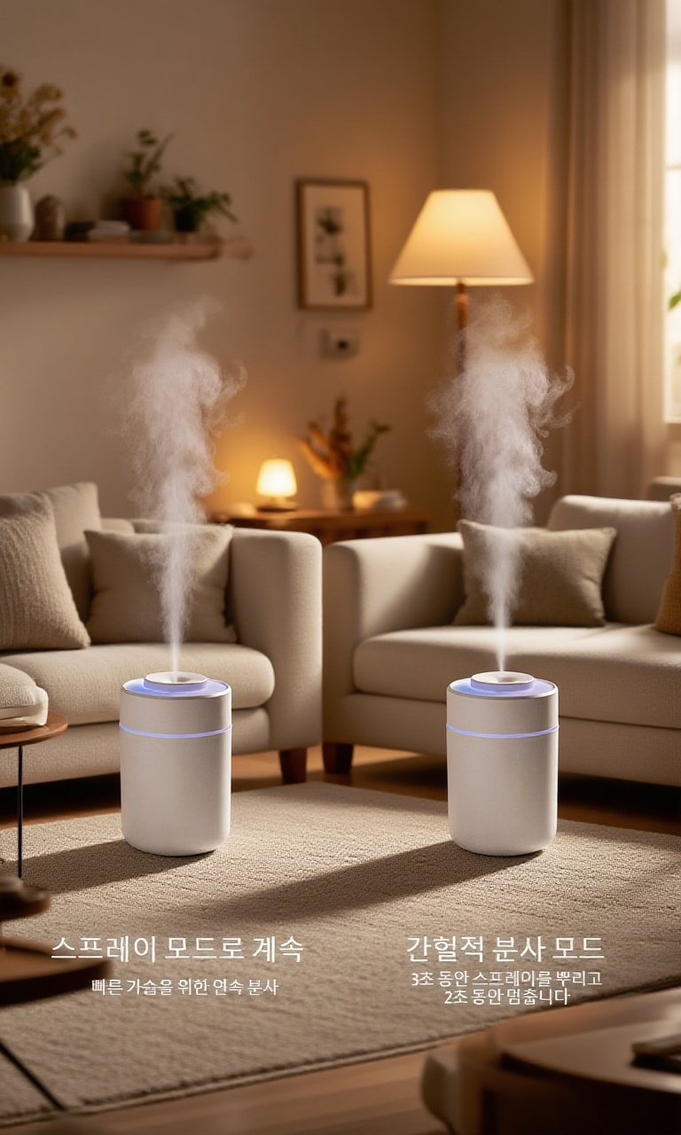 나노 스프레이 기술로 미세한 수분 분사 모습