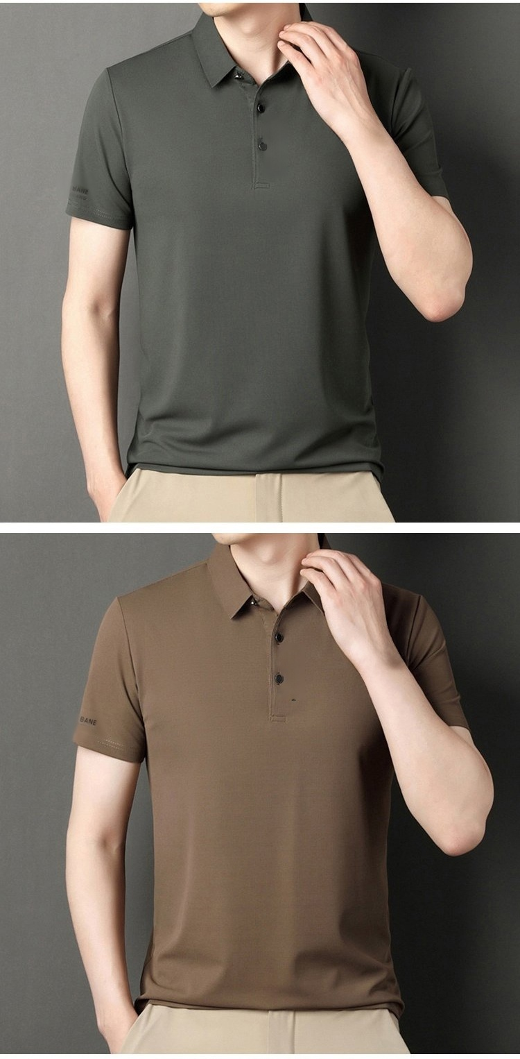 通気性と快適さを強調するポロシャツ詳細画像