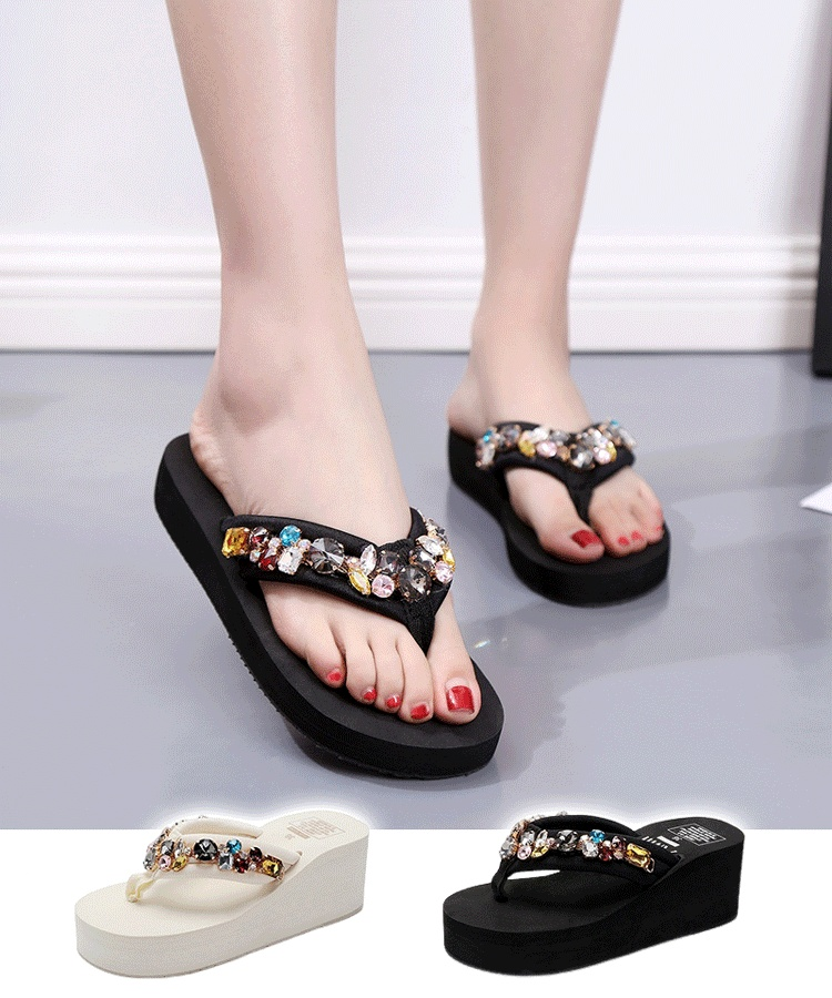 모던 큐빅 통굽 슬리퍼