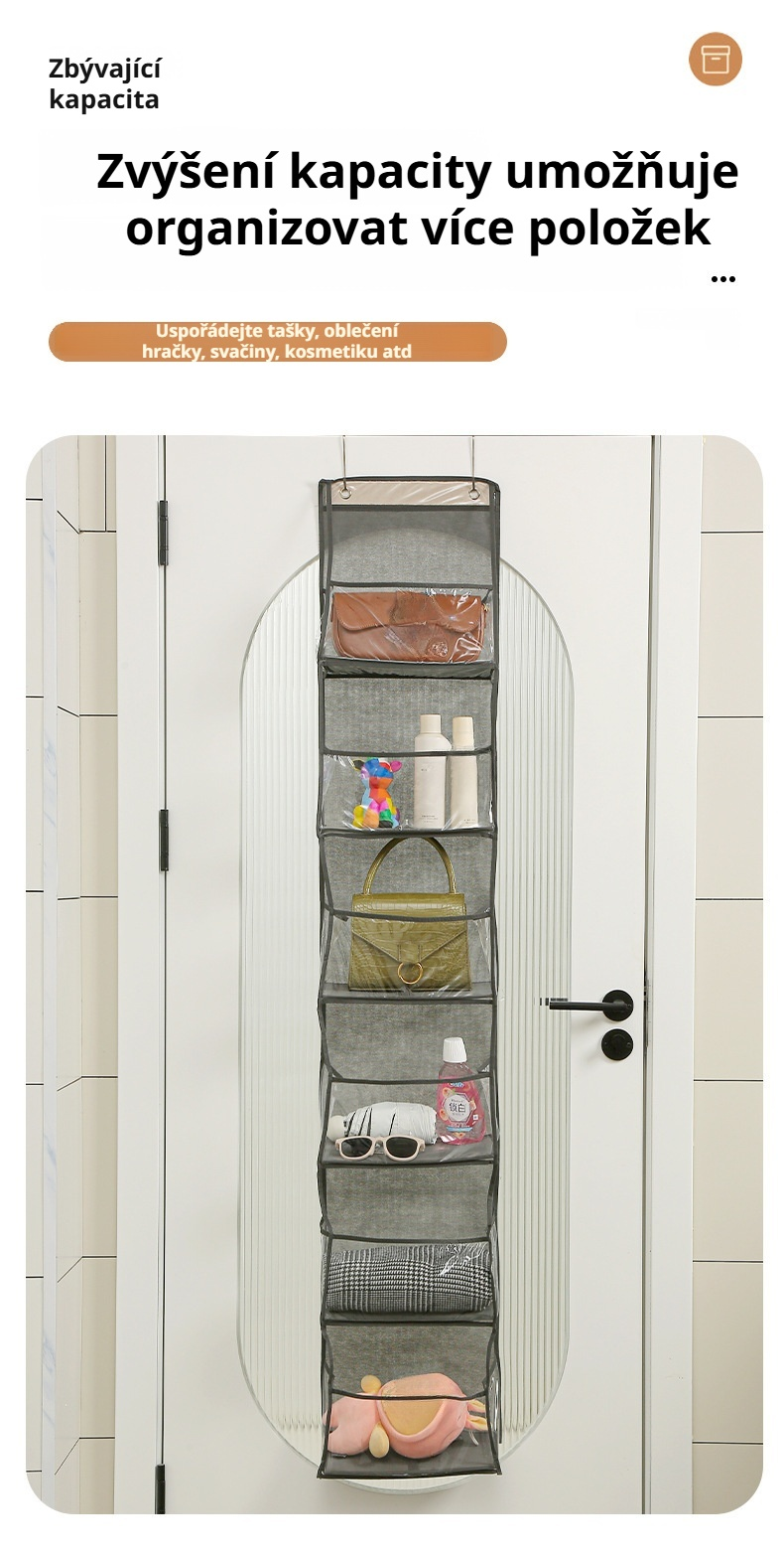 Úspora místa díky závěsnému vaku na kabelky