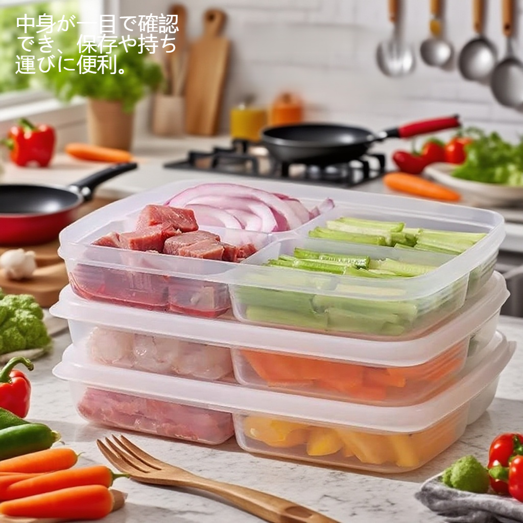 キッチンの分格透明タッパーを厚くする