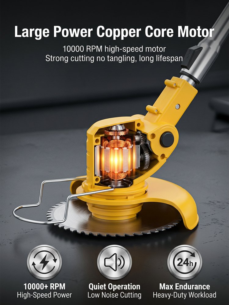 [3-Hour Battery Life] Electric Lawn Mower