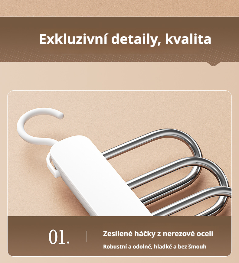 Odolný a pevný věšák na kalhoty do šatní skříně