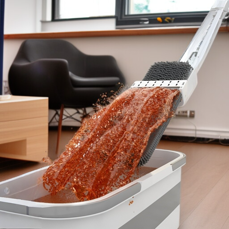 가정용 플랫 밀대 건습 겸용 원터치 셰닐 리필 손세탁 우드 플로어 밀대