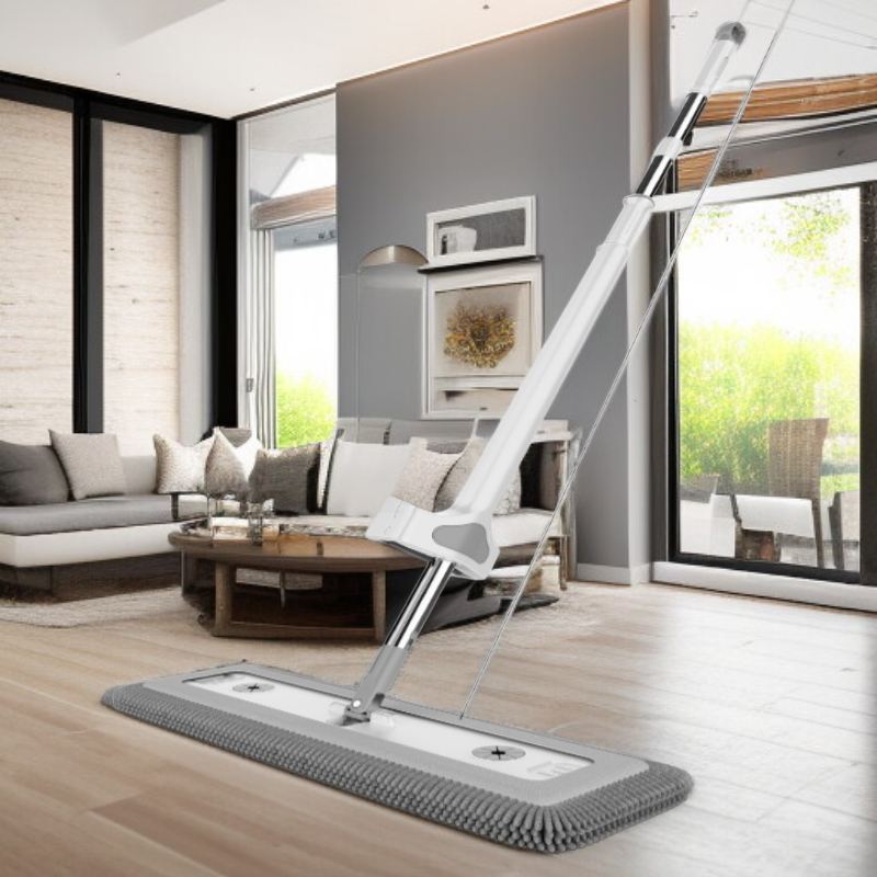 가정용 플랫 밀대 건습 겸용 원터치 셰닐 리필 손세탁 우드 플로어 밀대