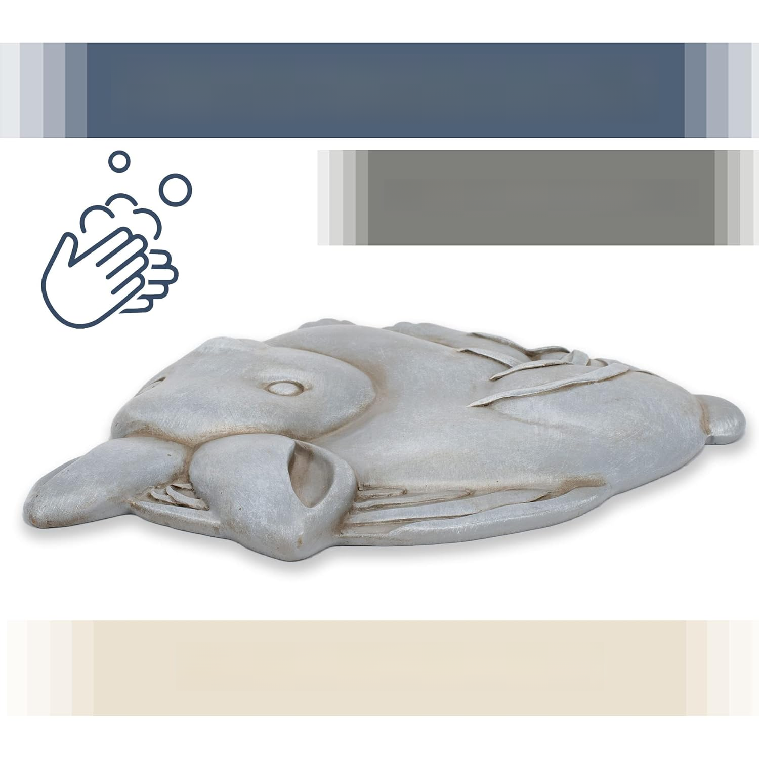 Set of unique garden stepping stones creating a backyard walkway