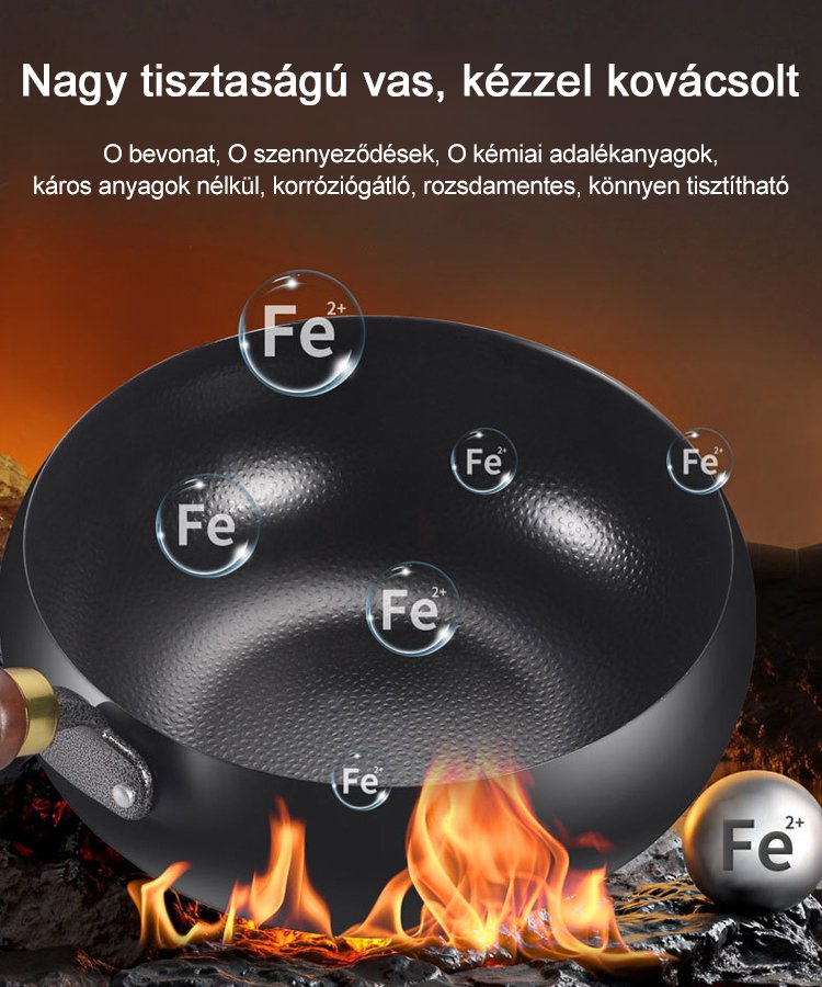 【Bevonat nélküli egészséges edény】Vasat pótoló tiszta vas tapadásmentes serpenyő