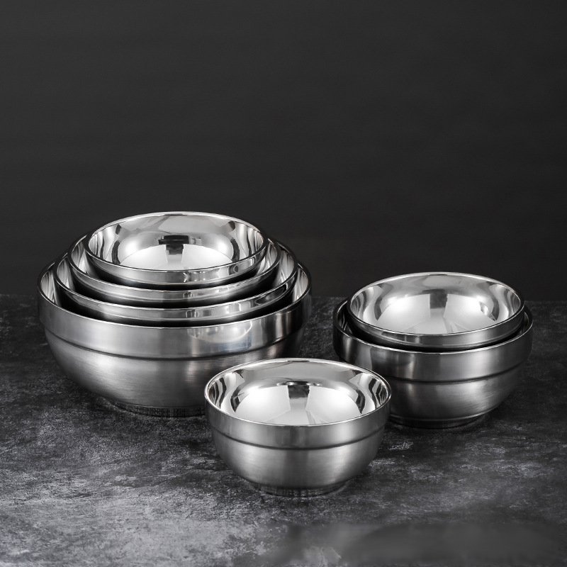 Double-layer insulation bowl thickened stainless steel bowl