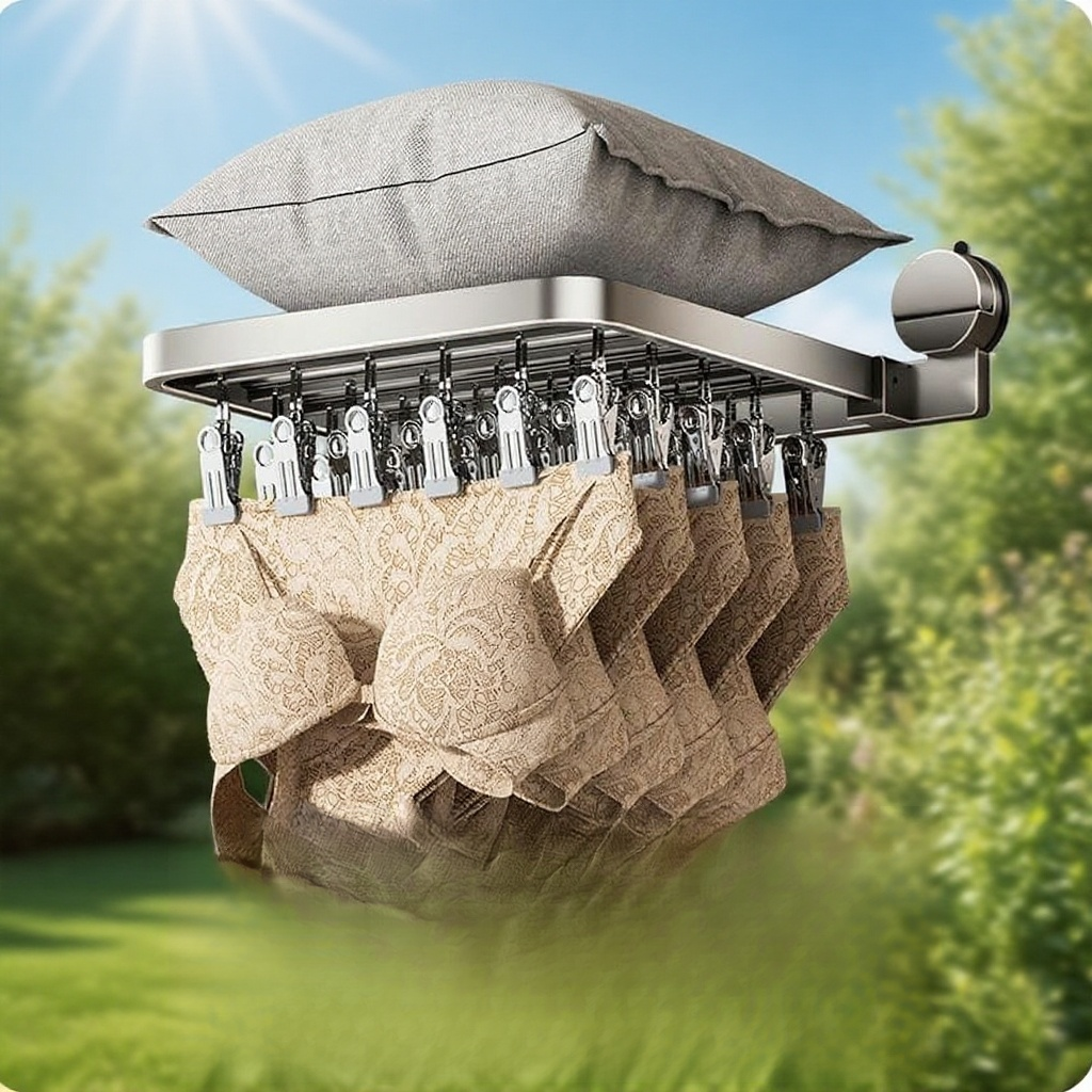 バルコニーの下着物干しラック