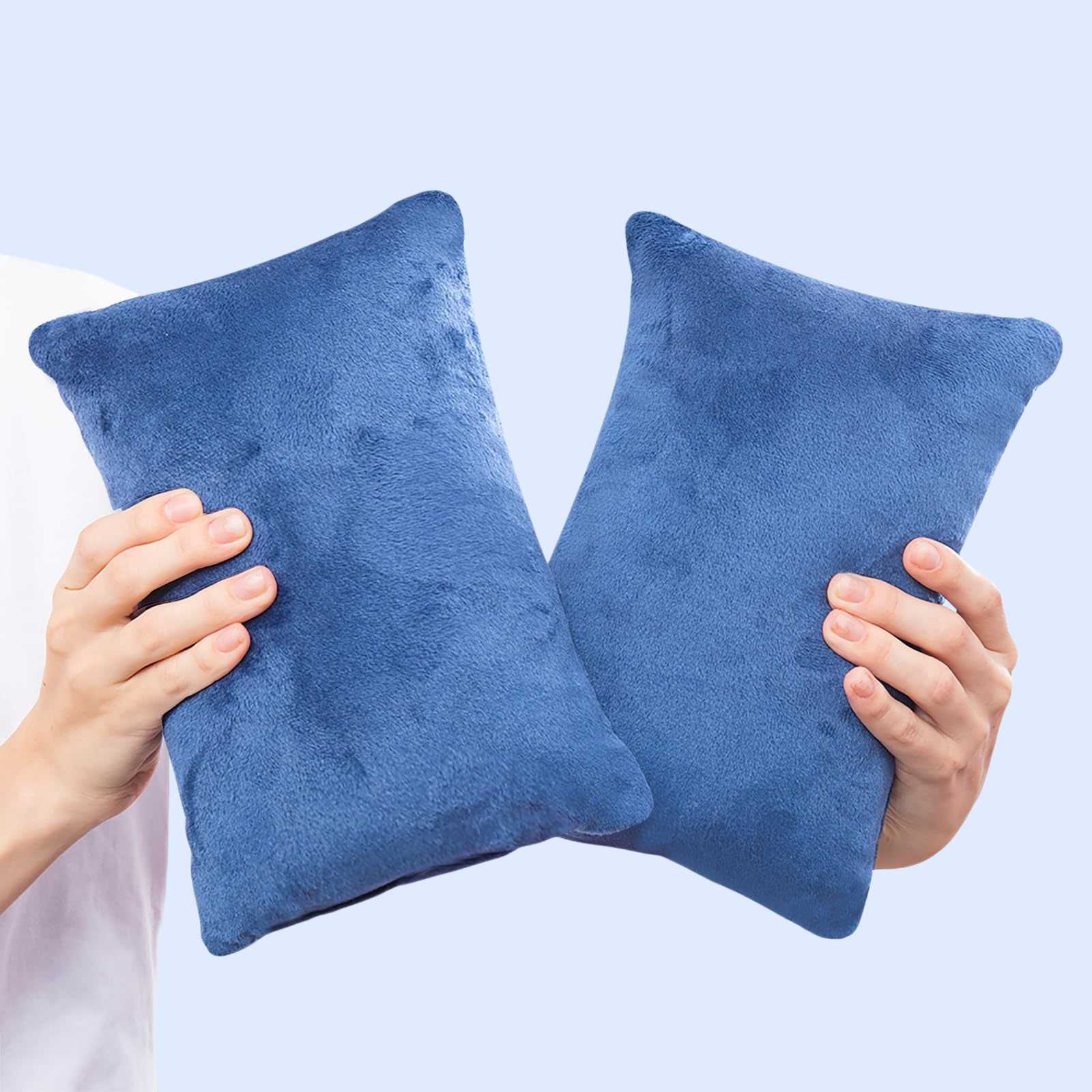 หมอนพิมพ์ลายสำหรับเดินทาง 2 ชิ้น ผ้าฟลานเนลนุ่ม ขนาดเล็กสำหรับสัตว์เลี้ยง