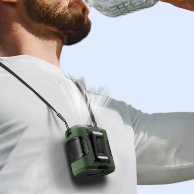 高速腰掛けファン USBポータブルファン 腰にクリップできるファン 屋外工事現場用モバイルバッテリー付き小型ファン @徐若雨