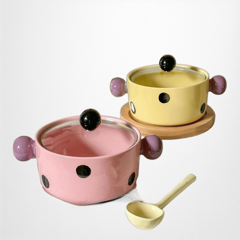 ชามเซรามิกมีหูจับ 2 ข้าง