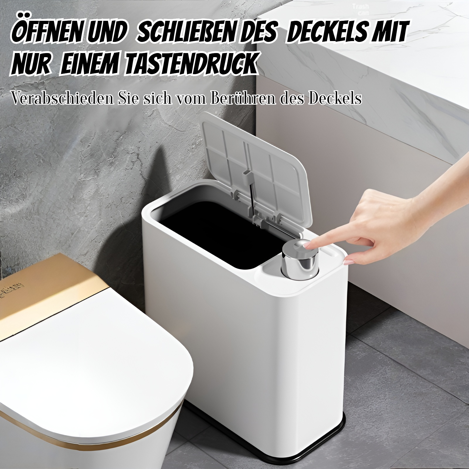 Druckknopfschalter Schmalschlitz-Mülleimer macht die Hände nicht schmutzig Multifunktions-Mülleimer 