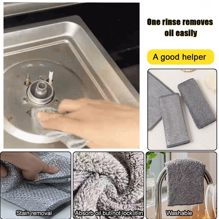 [Powerful Cleaning] Non-damaging Metal Bamboo Charcoal Cleaning Cloth