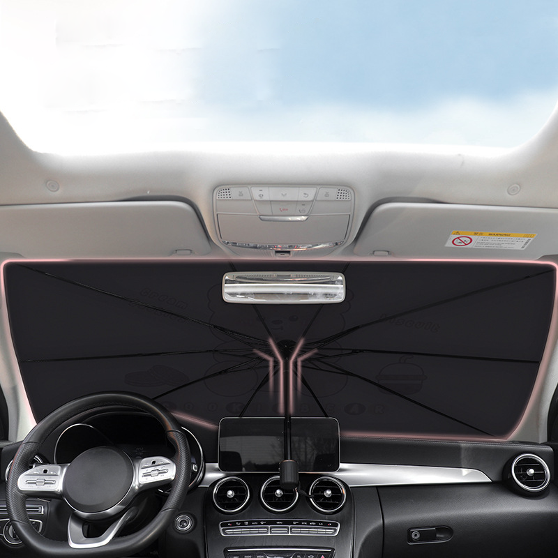 자동차 차양 만화 귀여운 앞 유리 개폐식 차양 태양 보호 단열 차양 범용 장식