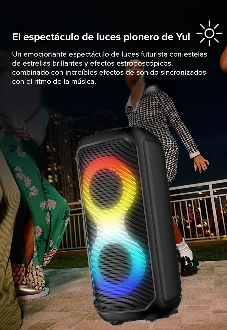  Altavoz Bluetooth portátil con micrófono incorporado y bajos potentes