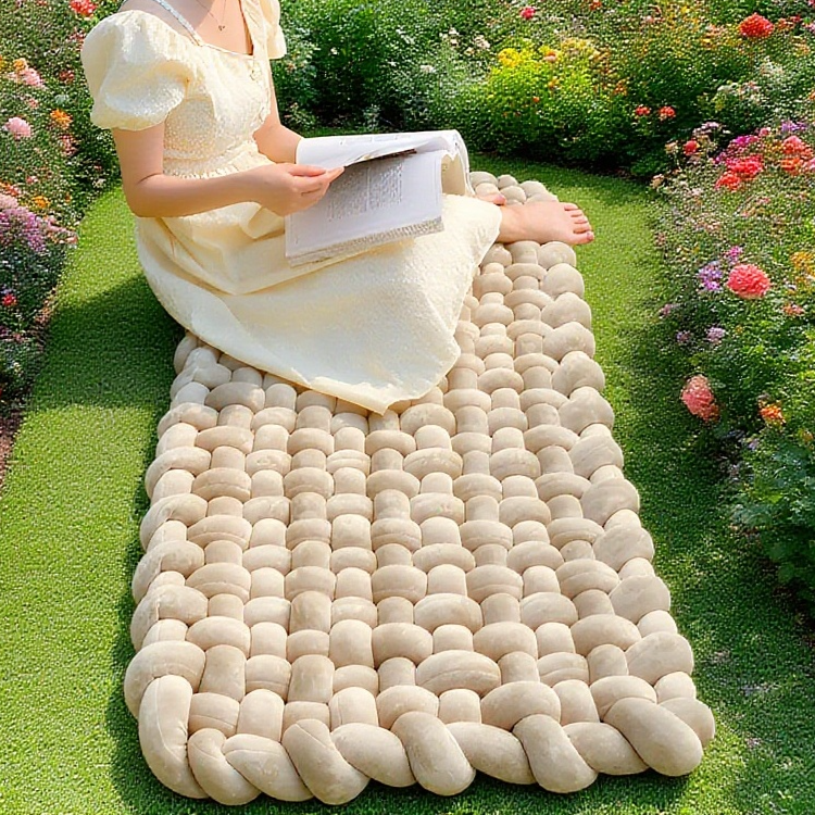 Home decor tatami mats with rectangular foot pads