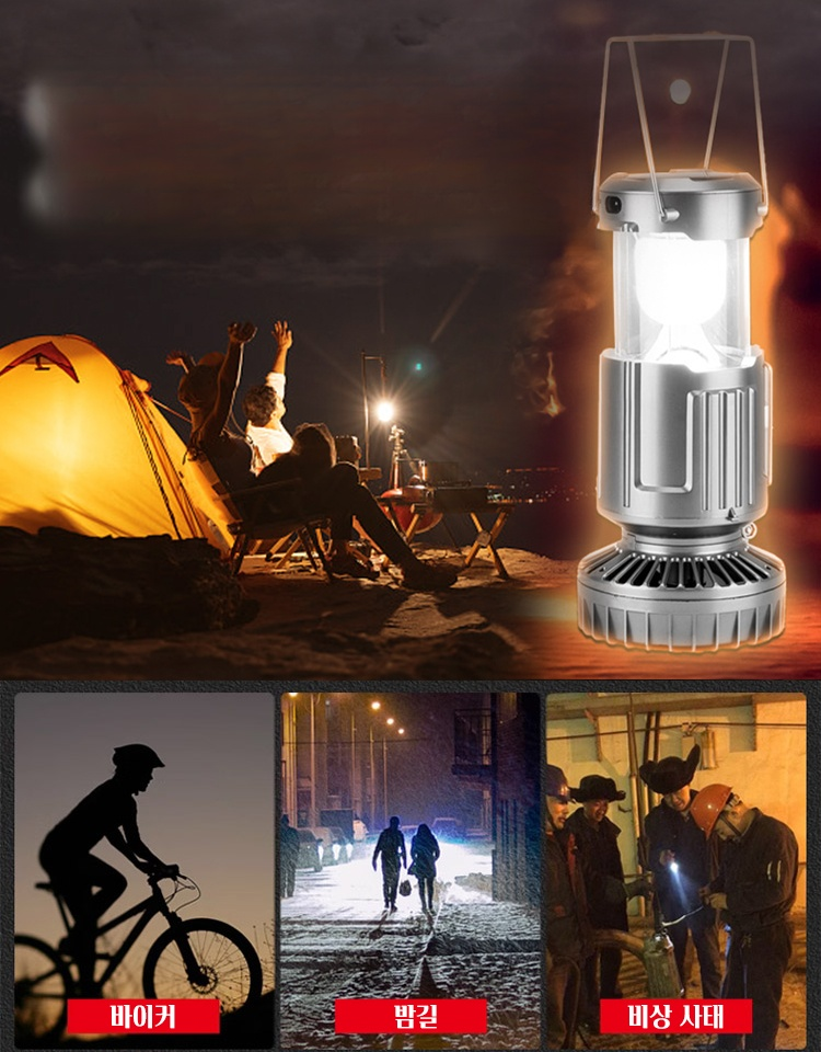 태양열 충전 라이트 달린 팬 