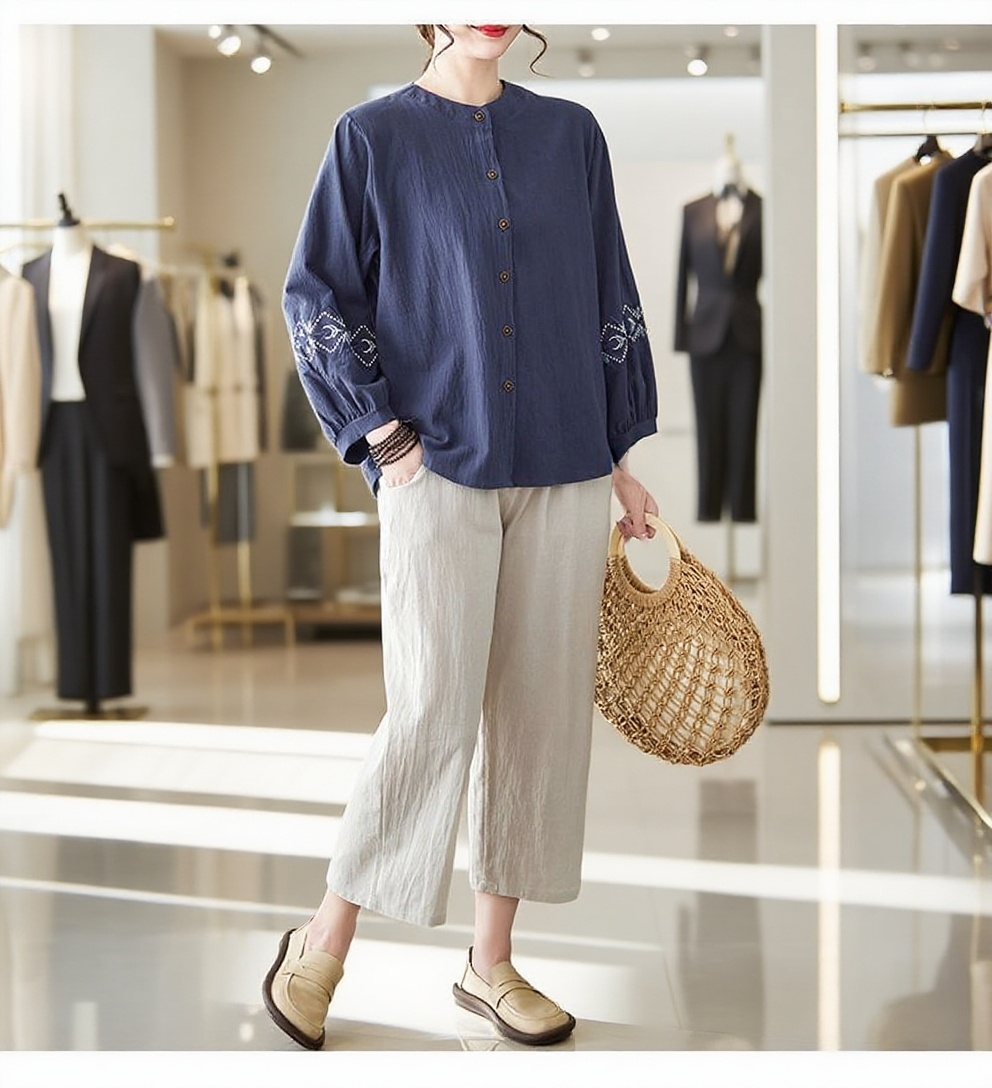 캐주얼하게 연출한 빈티지 셔츠