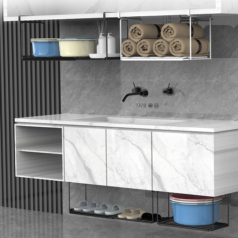 다용도 수납선반 설치프리 신축 세면대 수납선반 다용도 주방수납선반 양념수납선반 욕실 다용도수납선반