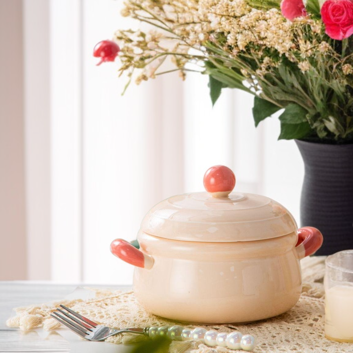 Nowoczesna miska do zupek błyskawicznych z ceramiki