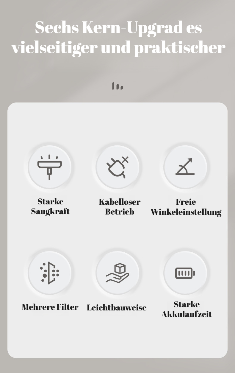 Handlicher Staubsauger für Teppich und Hartböden