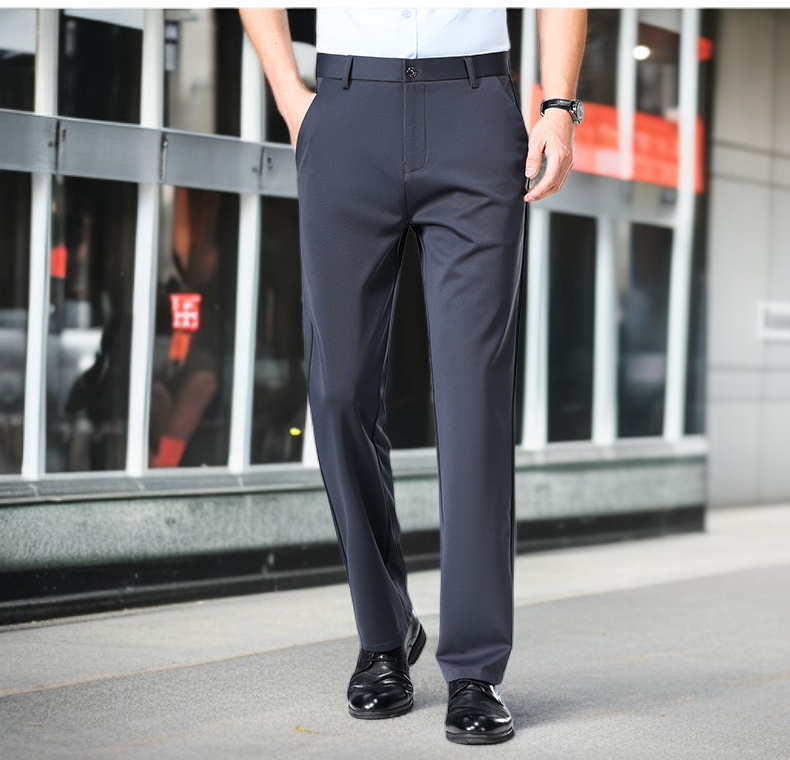 슬림 일자핏 남성 정장 바지 후면 이미지