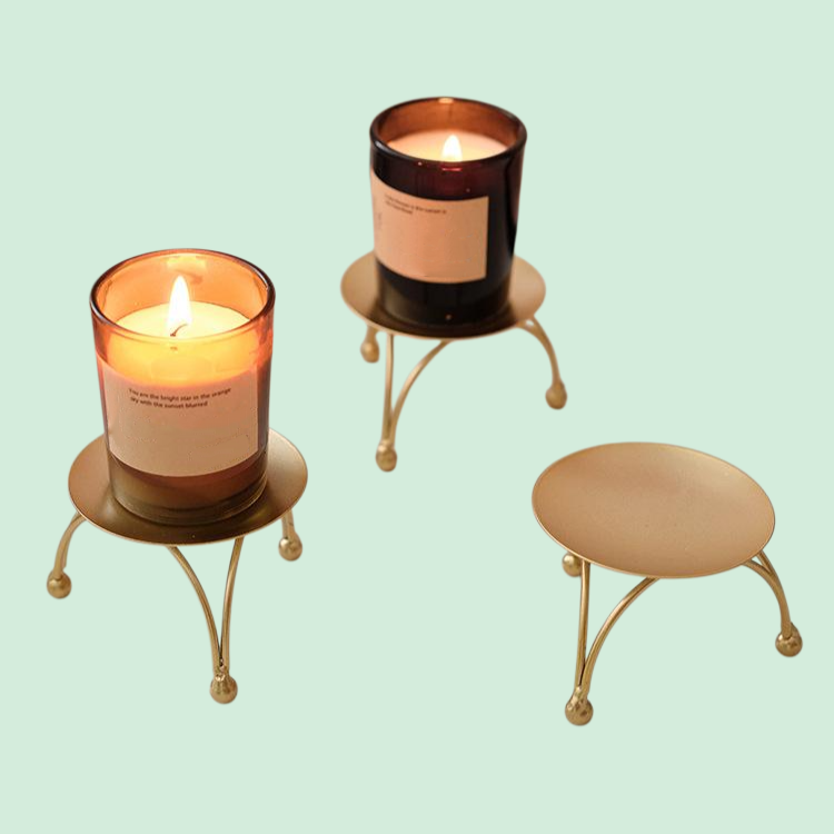 홈 골드 & 블랙 아로마 캔들 전용 트레이