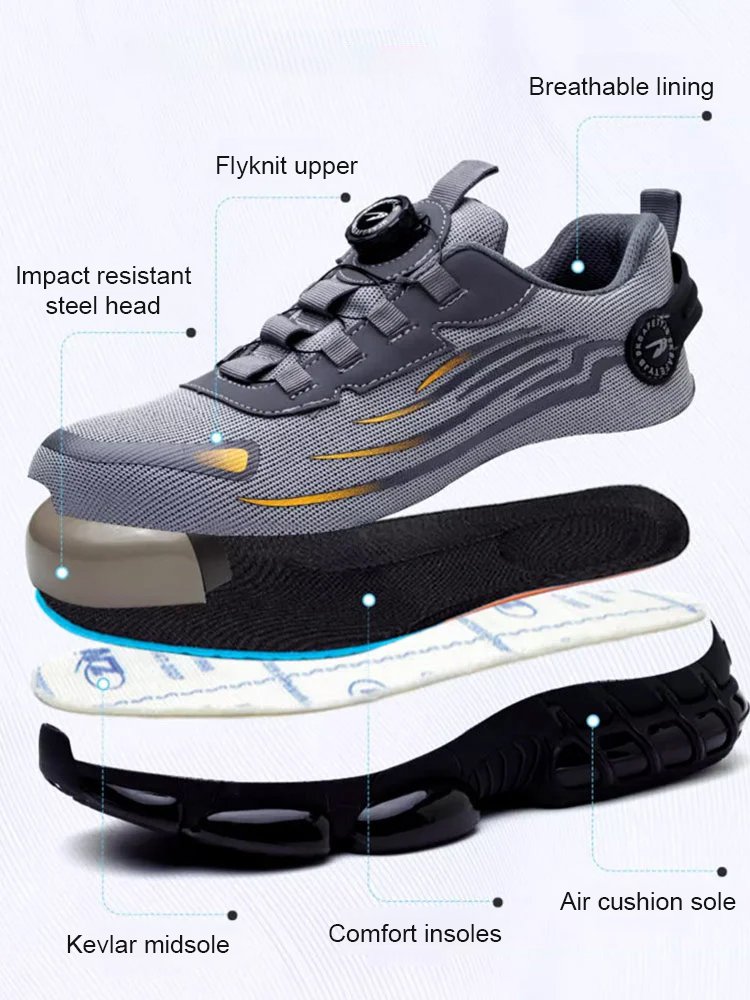 Knob anti-smash and anti-puncture labor shoes-FBA