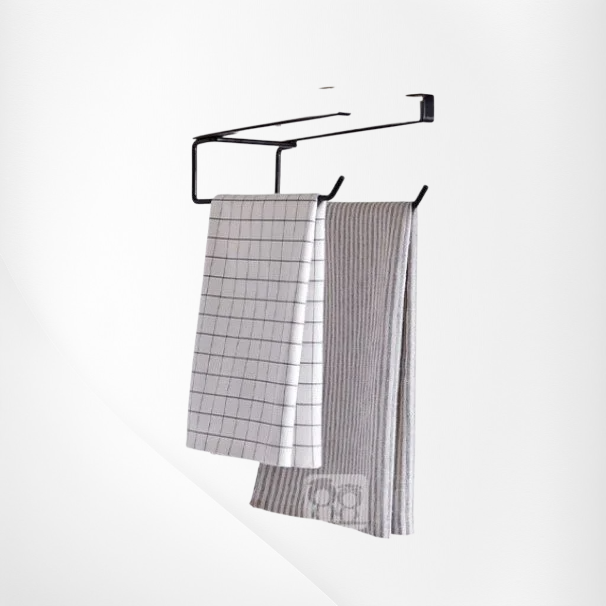 鉄製二重トイレットペーパーホルダー 食器収納棚 キッチン・トイレ用 無穴食品保存ラック