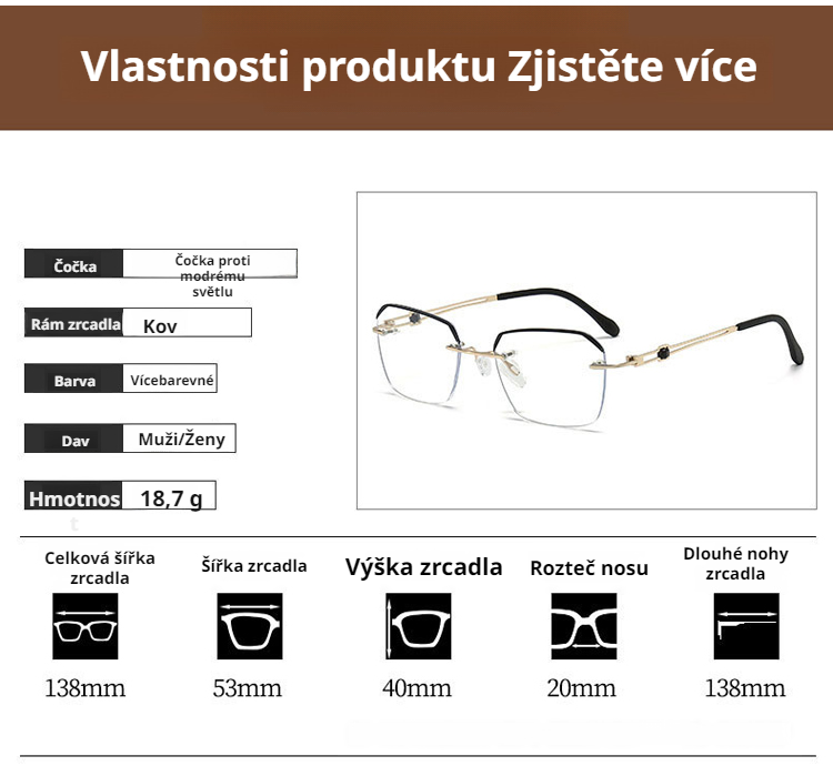 Ultra HD Křišťálové brýle na čtení