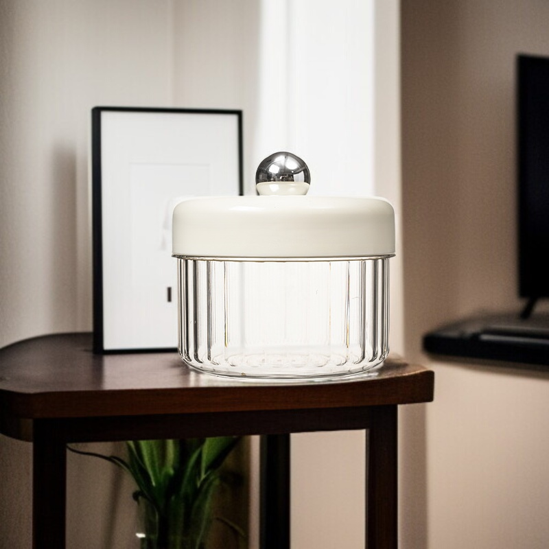 圓形雜糧罐五穀雜糧乾貨收納盒食品收納盒防潮密封透明茶葉儲藏罐