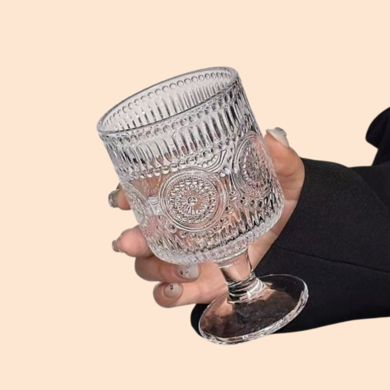 ホットワイン用クリスマスカクテル向けひまわりデザインワイングラス