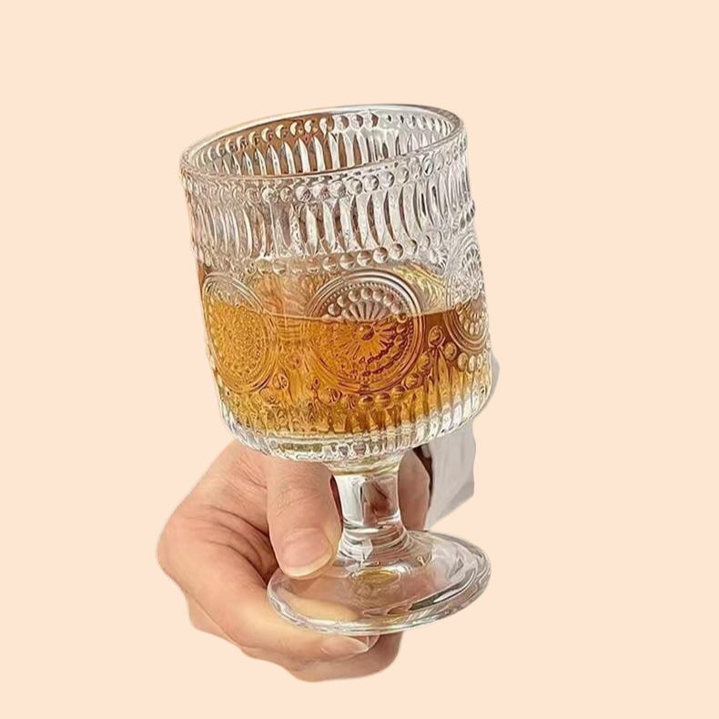 ホットワイン用クリスマスカクテル向けひまわりデザインワイングラス