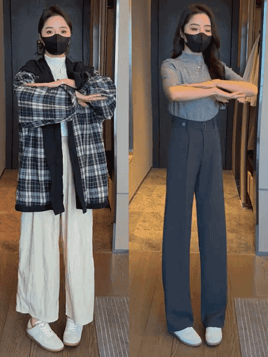 미니멀리즘 스트레이트 와이드 정장 팬츠